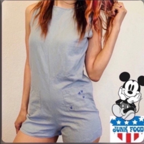 Disney X JunkFood Gray Mickey Romper - Picture 1 of 7